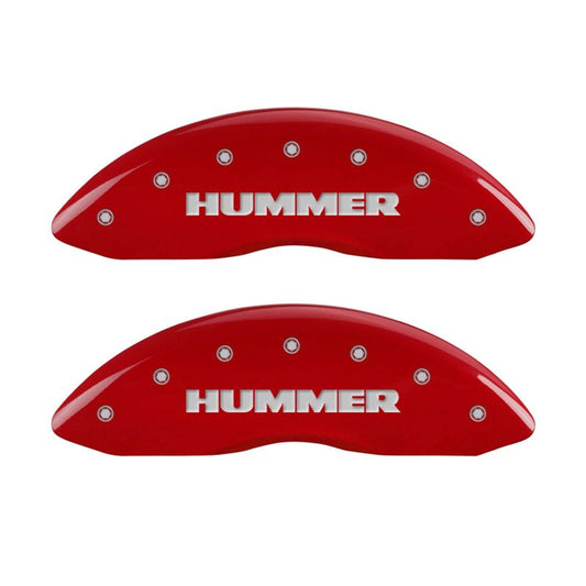 MGP 4 Caliper Covers Engraved Front & Rear Hummer Red finish silver ch
