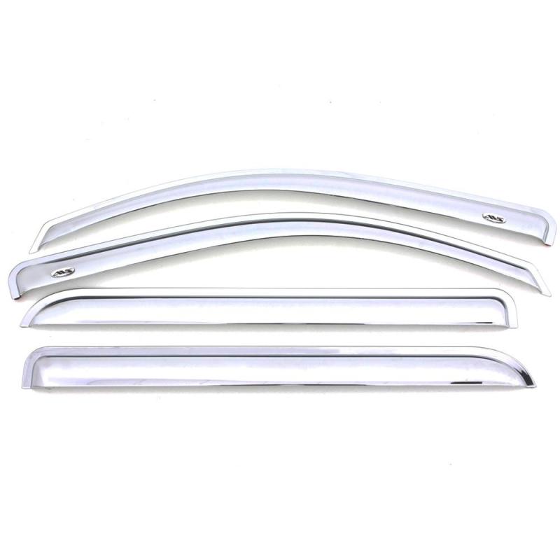 AVS 04-12 Chevy Colorado Crew Cab Ventvisor Front & Rear Window Deflectors 4pc - Chrome