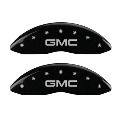 MGP 4 Caliper Covers Engraved Front & Rear GMC Black Finish Silver Char 2009 GMC Savana 2500