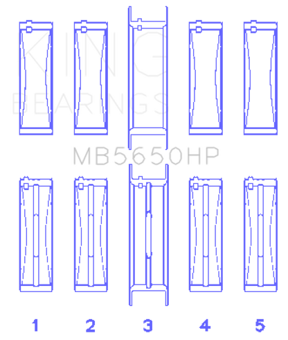 King Ford 370/429/460 16V OHV (Standard Size) Crankshaft Main Bearing Set