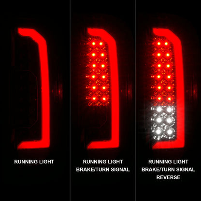 ANZO 15-21 GMC Canyon Full LED Taillights w/ Red Lightbar Black Housing/Clear Lens