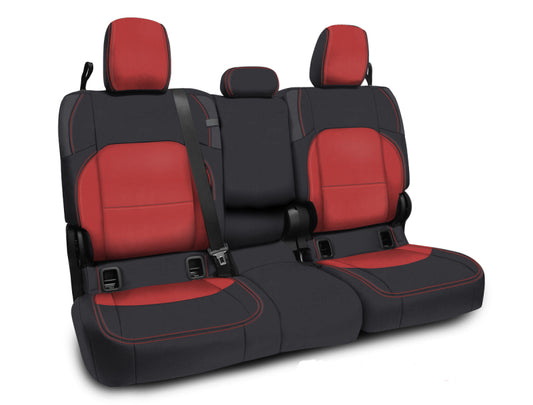 PRP 2020+ Jeep Gladiator JT Rear Bench Cover with Leather Interior - Black/Red
