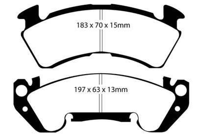 EBC 92-96 Chevrolet Caprice 4.3 Police Yellowstuff Front Brake Pads