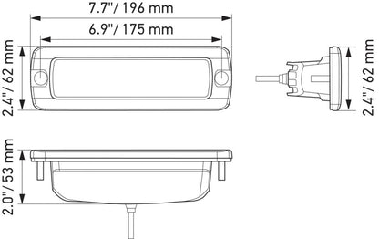 Hella Universal Black Magic 6 L.E.D. Flush Mount Mini Light Bar - Flood Beam