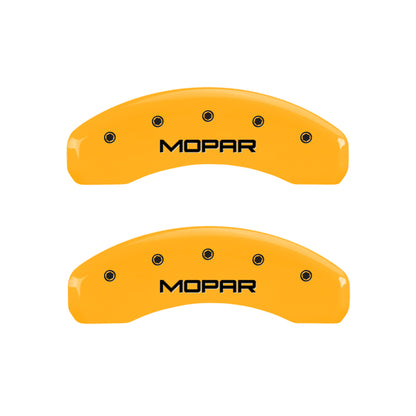 MGP 4 Caliper Covers Engraved Front & Rear Mopar Yellow Finish Black Char 2007 Dodge Durango