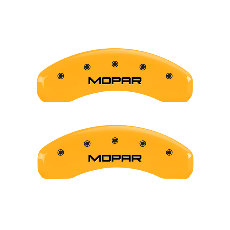 MGP 4 Caliper Covers Engraved Front & Rear Mopar Yellow Finish Black Char 2010 Dodge Nitro