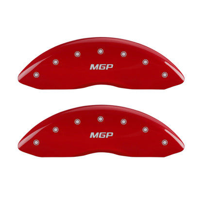 MGP 4 Caliper Covers Engraved Front & Rear MGP Red Finish Silver Characters 2019 Acura MDX