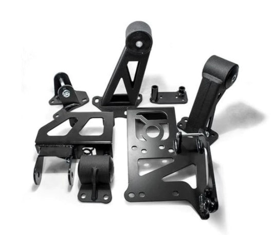 Innovative 94-01 Integra J-Series Black Steel Mounts 85A Bushings (w/ Alt. Relocation Bracket)