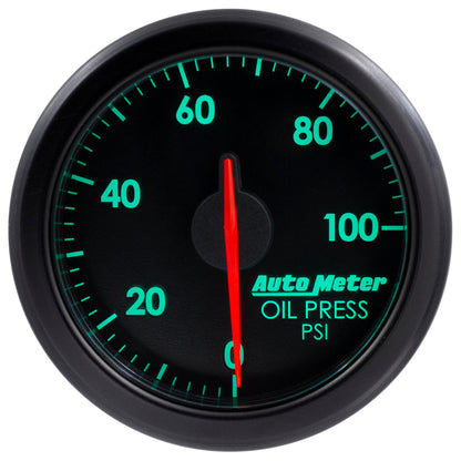 Autometer Airdrive 2-1/6in Oil Pressure Gauge 0-100 PSI - Black