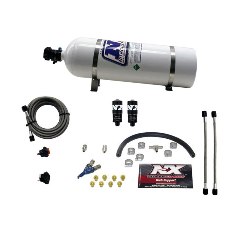 Nitrous Express Hitman EFI Single Nozzle Piranha Nitrous Kit (35-75HP) w/15lb Bottle