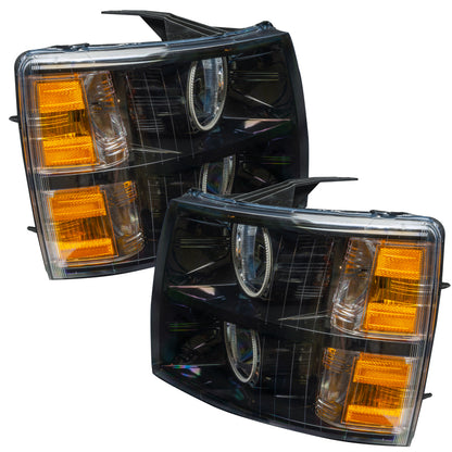Oracle Lighting 07-13 Chevrolet Silverado Assembled Halo Headlights Round Style -Green SEE WARRANTY