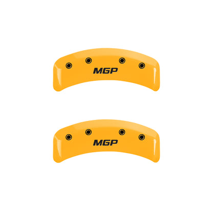 MGP 4 Caliper Covers Engraved Front & Rear MGP Yellow finish black ch