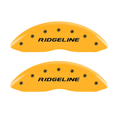 MGP 4 Caliper Covers Engraved Front & Rear Ridgeline Yellow Finish Black Char 2019 Honda Ridgeline