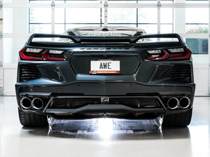 AWE Tuning 2020 Chevrolet Corvette (C8) Track Edition Exhaust - Quad Chrome Silver Tips
