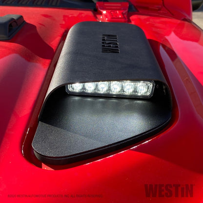 Westin 18-20 Jeep Wrangler JL 2dr LED Hood Scoops - Textured Black