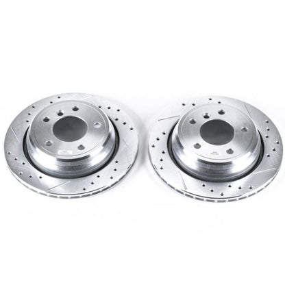 Power Stop 01-03 BMW 525i Rear Evolution Drilled & Slotted Rotors - Pair
