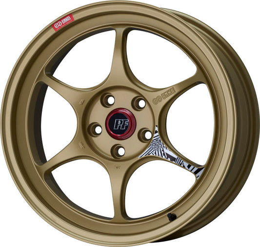 Enkei PF06 18x8in 5x100 BP 45mm Offset 75mm Bore Gold Wheel