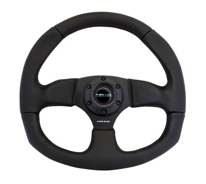 NRG - Reinforced Steering Wheel (320mm Horizontal / 330mm Vertical) Leather w/Black Stitching