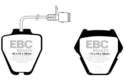 EBC 00-03 Audi A8 Quattro 4.2 (8 Pad Set) Redstuff Front Brake Pads