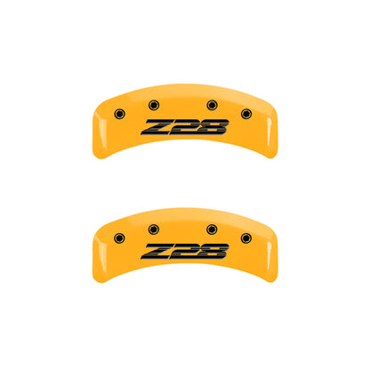 MGP 4 Caliper Covers Engraved Front Camaro Rear Z28 Yellow Finish Black Char 1997 Chevy Camaro