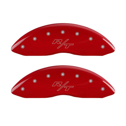 MGP 4 Caliper Covers Engraved Front & Rear Vintage Style/RT Red finish silver ch