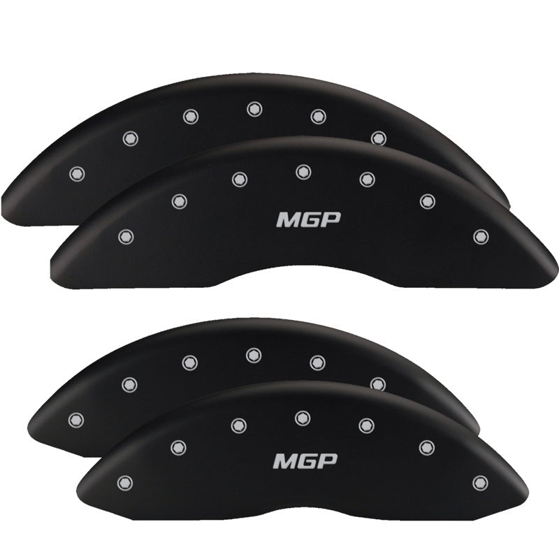 MGP Front set 2 Caliper Covers Engraved Front Chevy racing Red finish silver ch