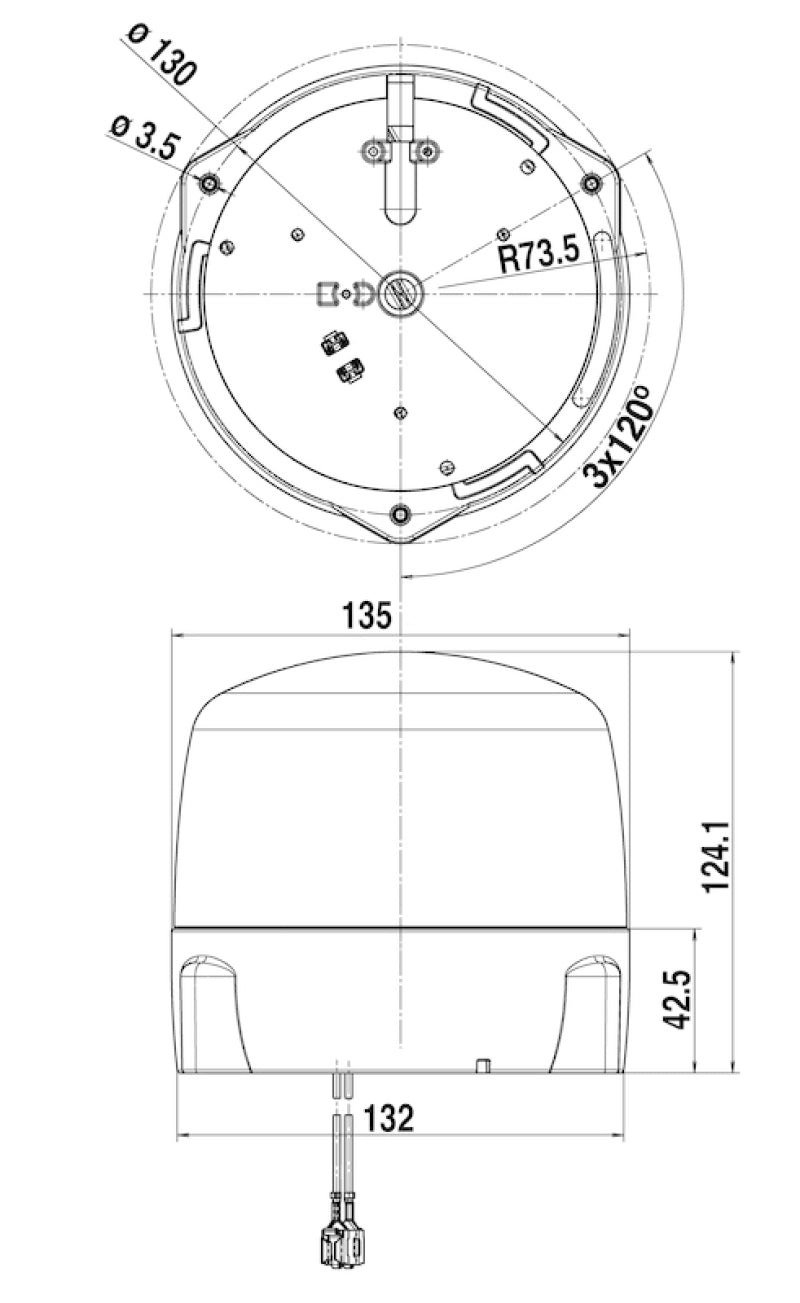 Hella Led Lamp 12/24V Amber Fix Mounting 2Rl