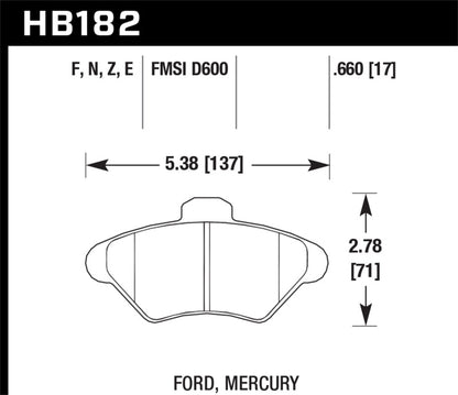 Hawk Performance Blue 9012 Racing Brake Pads 94-98 Ford Mustang V8