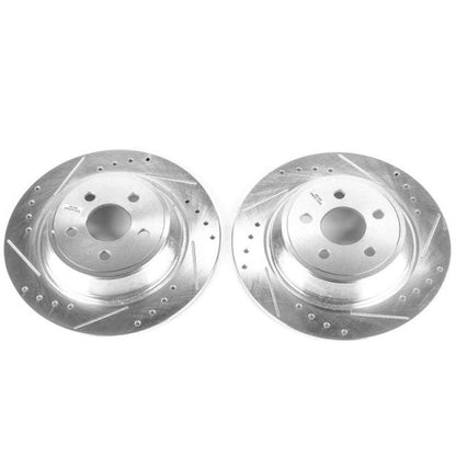 Power Stop 15-19 Ford Edge Rear Evolution Drilled & Slotted Rotors - Pair