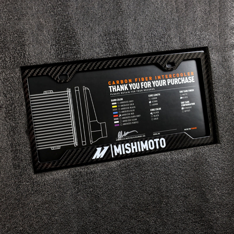 Mishimoto Universal Carbon Fiber Intercooler - Gloss Tanks - 525mm Gold Core - C-Flow - DG V-Band