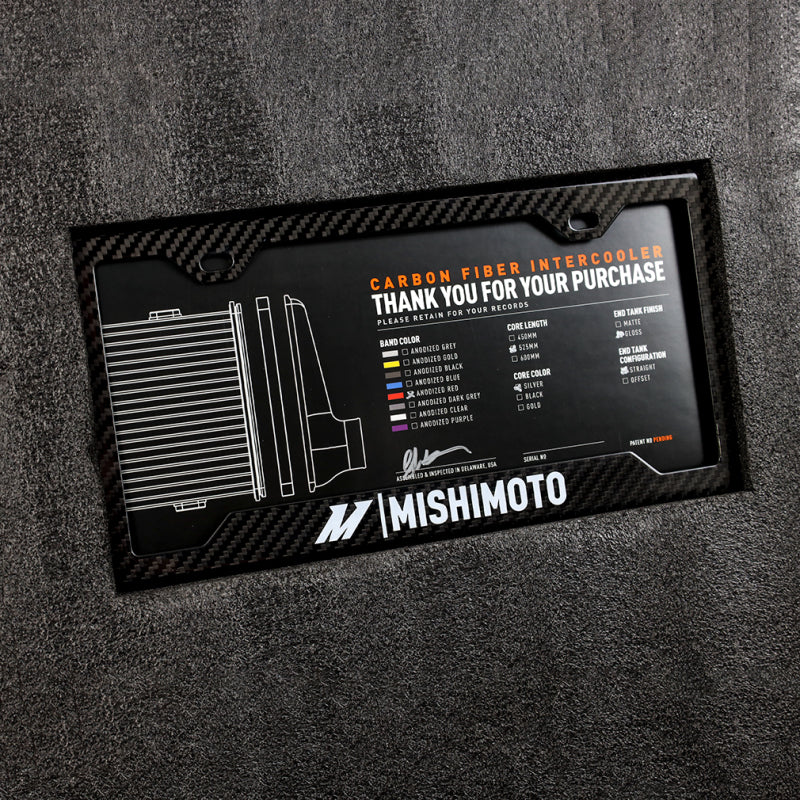 Mishimoto Universal Carbon Fiber Intercooler - Matte Tanks - 600mm Black Core - S-Flow - DG V-Band