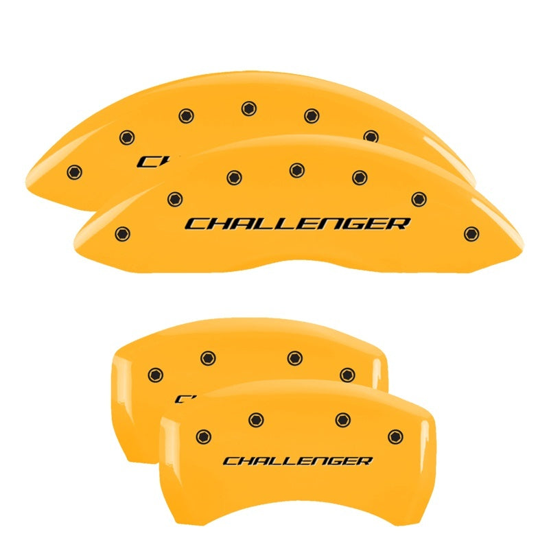 MGP 4 Caliper Covers Engraved F & R Block/Challenger Yellow Finish Black Char 2006 Dodge Charger