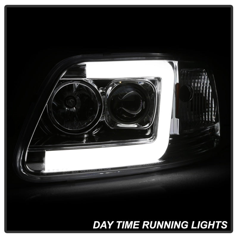 Spyder 97-03 Ford F-150 (After 6/1997) V2 Proj Headlights DRL LED - Chrm (PRO-YD-FF15097V2-LB-C)