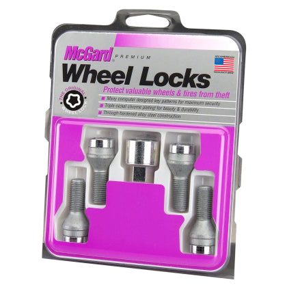 McGard - Wheel Lock Bolt Set - 4pk. (Cone Seat) M12X1.5 / 17mm Hex / 25.5mm Shank Length - Chrome