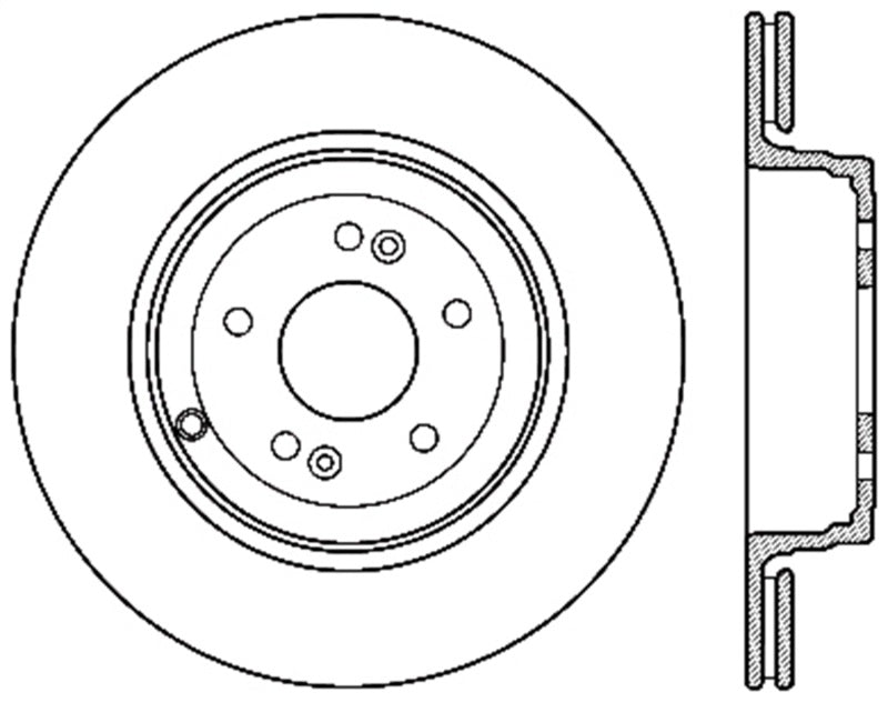 StopTech Power Slot 10-13 Hyundai Genesis Coupe Track & R-Spec Rear Right Drilled Rotor