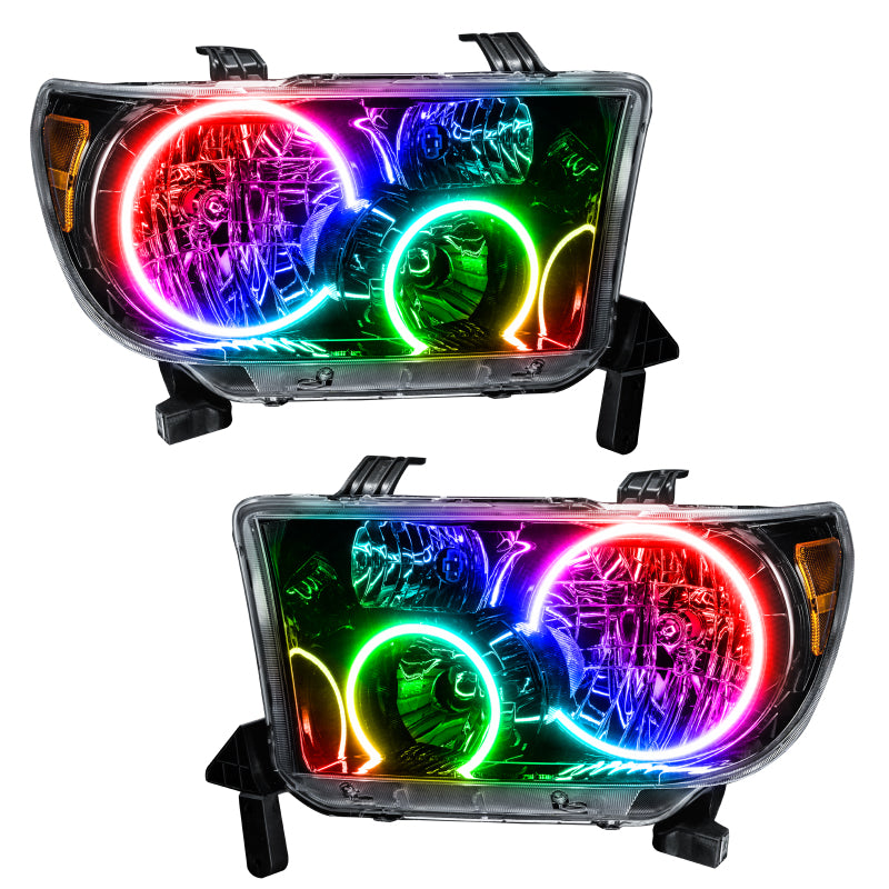 Oracle 07-11 Toyota Tundra Pre-Assembled Headlights - Black Housing - ColorSHIFT SEE WARRANTY