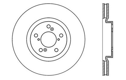 StopTech 07-08 Acura MDX SportStop Slotted & Drilled Right Front Rotor