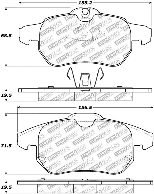 StopTech 06-11 Saab 9-3 Street Select Brake Pads w/Hardware - Front