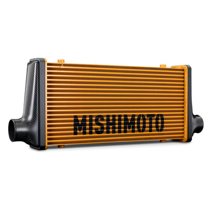 Mishimoto Universal Carbon Fiber Intercooler - Gloss Tanks - 600mm Black Core - C-Flow - BK V-Band