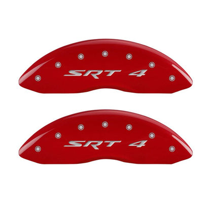 MGP 4 Caliper Covers Engraved Front & Rear SRT4 Red finish silver ch