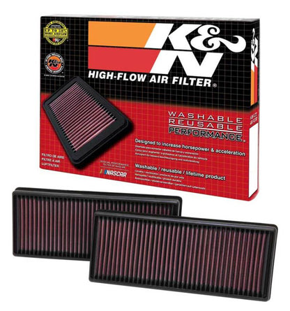 K&N Replacement Air Filter 12.563in O/S Length x 5.25in O/S Width x 1.625in H (Inc 2 Filters)