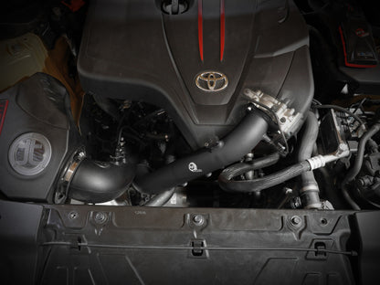 aFe BladeRunner Black 2-3/4in Aluminum Charge Pipe 2021 Toyota Supra GR (A90) I4-2.0L (t) B48