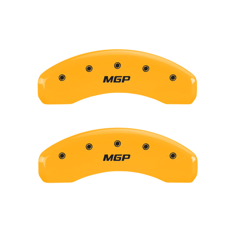 MGP 4 Caliper Covers Engraved Front & Rear MGP Yellow Finish Black Characters 2011 Ford F-150