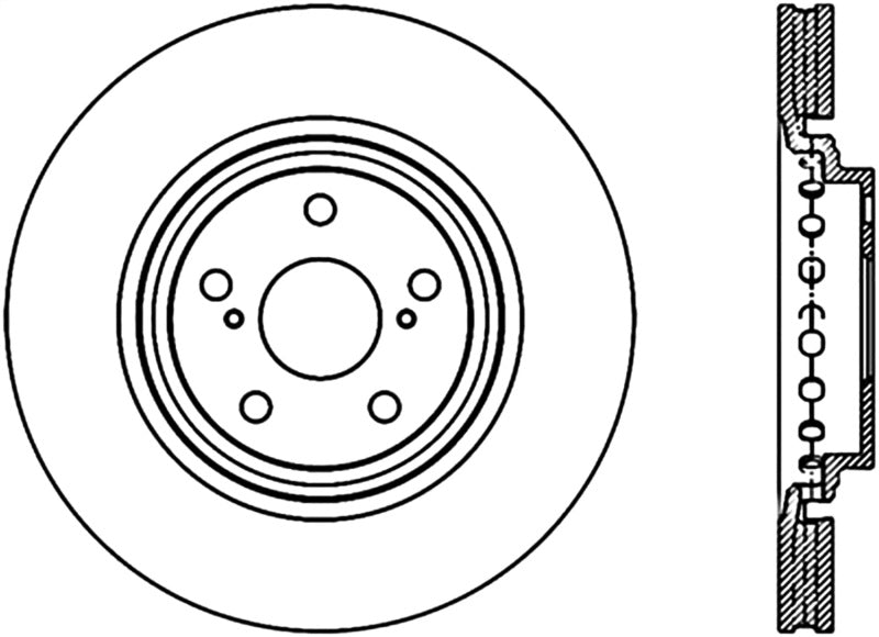 StopTech 10-15 Lexus RX350 Cryo Sport Front Right Slotted Rotor