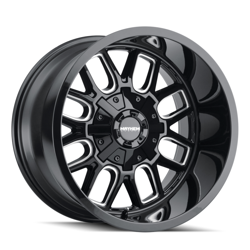 Mayhem 8107 Cogent 20x9 / 5x127 BP / 0mm Offset / 87.1mm Hub Black w/ Milled Spokes Wheel