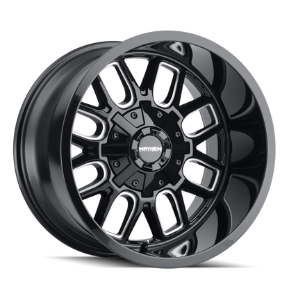 Mayhem 8107 Cogent 20x12 / 8x165.1 BP / -51mm Offset / 130.8mm Hub Black w/ Milled Spokes Wheel