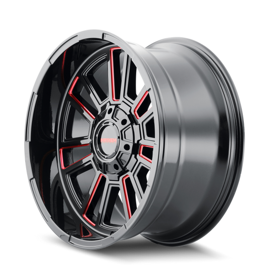 Mayhem 8115 Apollo 20x9 / 8x170 BP / 0mm Offset / 125.2mm Hub Black w/ Prism Red Wheel