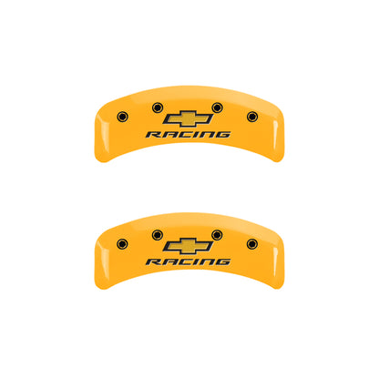 MGP 4 Caliper Covers Engraved F & R Chevy Racing Yellow Finish Black Char 1988 Chevrolet Corvette