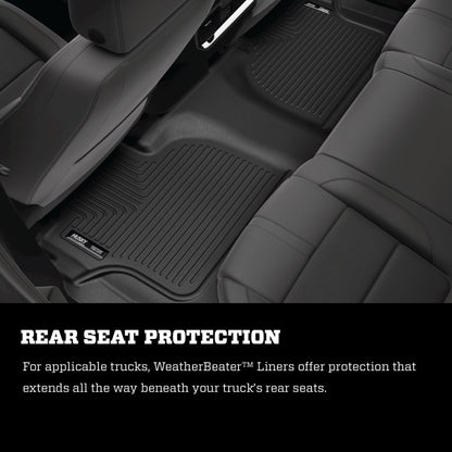 Husky Liners 21-23 Jeep Grand Cherokee L 2nd Row Bucket Seats WeatherBeater Floor Liner (Black)