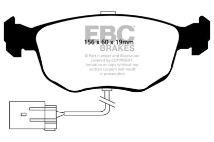 EBC 98-99 Ford Contour 2.5 SVT Yellowstuff Front Brake Pads